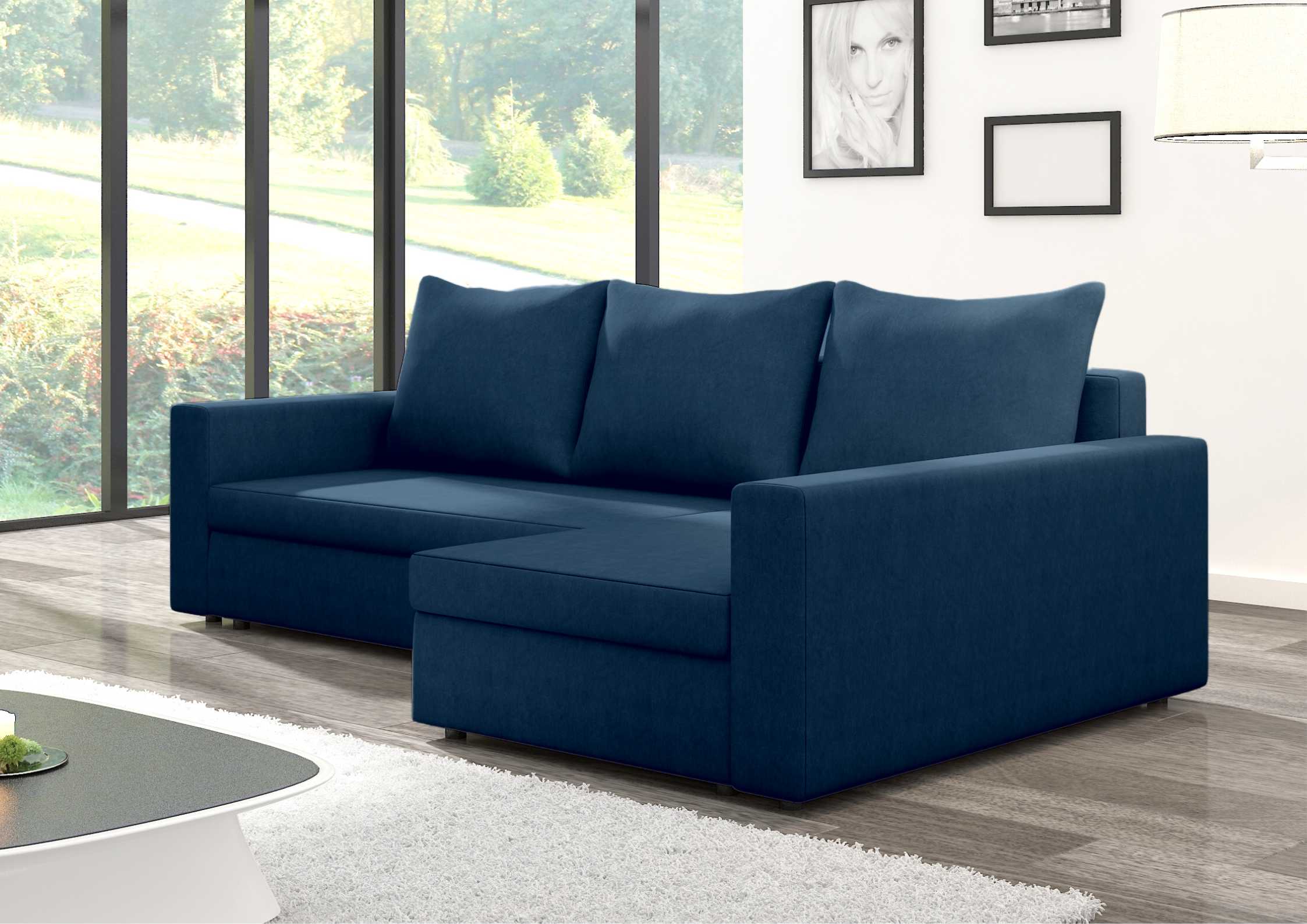 Klasyczny granatowy narożnik rozkładany